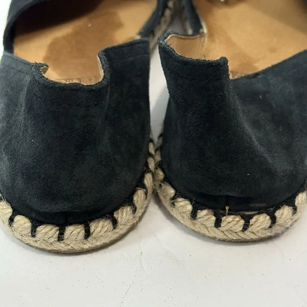 Miz Mooz Suede Espadrille Flats Carmena Black Size Eu 41 / US 10